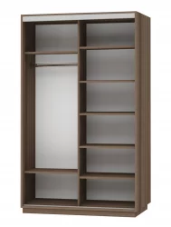 Шкаф-купе двухдверный Экспресс Дуо Комби 1400х2200х Ясень шимо тёмный / 1400х2200h