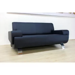 Диван офисный двойной Клерк 5 Екотекс 3001 Черный / Ecotex