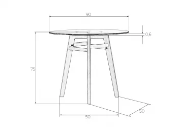 Маленький обеденный стол ДОБРИН АЛБЕРТ 90 ГЛАСС / DOBRIN ALBERT GLASS