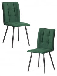 Стул обеденный Бари (2 шт. в упаковке) ЛТ, велюр, Дееп Форест (изумруд), 41х55х89 см / Bari LT, Deep Forest