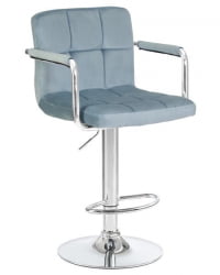 Стул барный ДОБРИН КРУГЕР АРМ (пудрово-голубой велюр (МДЖ9-74)) 2 шт / DOBRIN KRUGER ARM (MJ9-74))