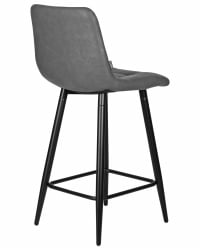 Стул полубарный ДОБРИН ОЛИВИА (черные матовые ножки, серая антрацитовая винтажная экокожа (РУ-08)) / DOBRIN OLIVIA (RU-08))