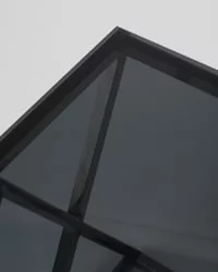 Журнальный стол ИНСИГНИЯ 55кс55 Темный хром стекло смоке / 55x55 smoke