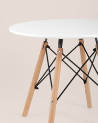 Детский маленький стол Еамес ДСВ белый, ножки массив бука / Eames DSW