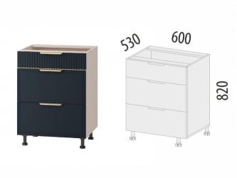 Напольный шкаф (3 ящика с системой плавного закрывания) Флоренция 108.91