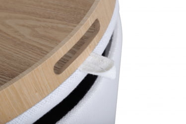 Пуф-столик с ящиком Хюгге Л рогожка Белый / L