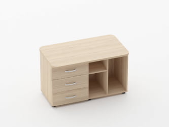 Тумба сервисная Глассй 3.16.12Л Дуб молочный / Glassy