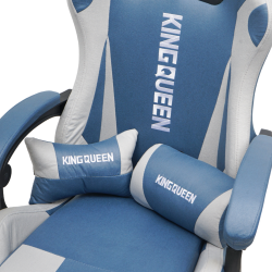 Геймерское кресло 907 КИНГКУЕЕН, замша, цвет синий с массажем, арт 907-ЛБ / KINGQUEEN, 907-LB