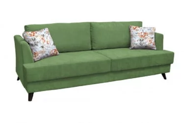 Диван-кровать Дамаск ТД 211. Лаундж 25 Зеленый/ Фибра 2885/5 Коричневые цветы
