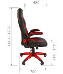 Кресло геймерское CХАИРМАН ГАМЕ 18 Черный Красный / CHAIRMAN GAME