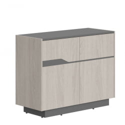 Комод с распашными дверями Лине СФ-572101 Дуб серый Черный графит / Line