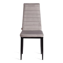 Стул со спинкой Еасй (мод. ДЖСC02-1) металл, флок, 41 х 52 х 96 см, Лигхт грей (светло-серый) ХЛР14 / черный / Easy (mod. JSC02-1) Light grey HLR14