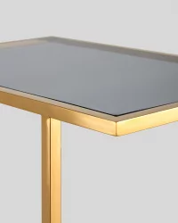 Журнальный столик Бостон 50кс32 Золото стекло смоке / 50x32 smoke