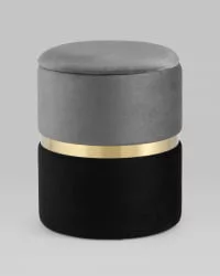 Банкетка Кэрри с ящиком велюр Серо-черный