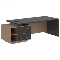 Стол руководителя левый ВЕЛИОН ВCТ 2390 Л Яшма черный Кобра / VELION VCT L