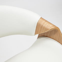 Кресло БЕНД натуральный, кож/зам белый / BEND