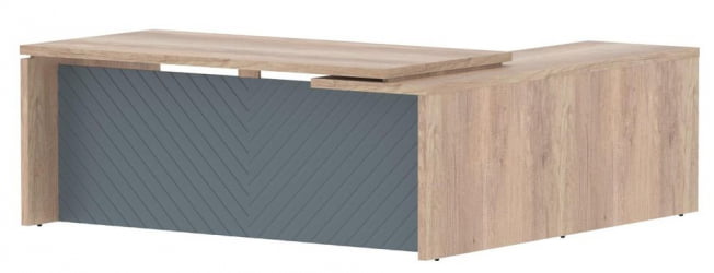 Стол руководителя левый Торр ЛУКС ТЛCТ 2020 Л Дуб Каньон Серо-голубой / Torr LUX TLCT L