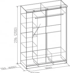 Двустворчатый шкаф 2 Домашний Композиция Венге