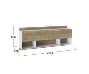 Шкаф для книг Оксфорд ТД-139.12.21 Ривьера Белый с рисунком