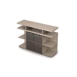 Шкаф низкий со стеклом ТАИМ-МАКС 4ШН.012.1 Шамони светлый / TAIM-MAX