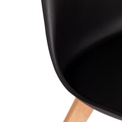 Мягкий стул ТУЛИП (мод. 73-1) дерево/пластик/экокожа, 47,5кс55кс80 см, черный / TULIP (mod. 47,5x55x80