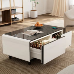 Умный кофейный столик с холодильником ЕУРЕКА ТБ90, Вхите+Блаcк / EUREKA TB90, White+Black