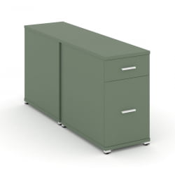 Тумба двухсторонняя опорная приставная с ящиком и распашным фасадом CОНCЕПТ CН.ДТГО-005 Б/В Кобо Белый / CONCEPT CN.DTGO-005 B/W