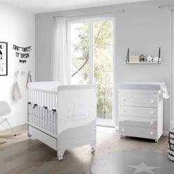 Детский комод Микуна Космиc Б-970 Вхите/Аш Грей Старс / Micuna Cosmic B-970 White/Ash Grey Stars