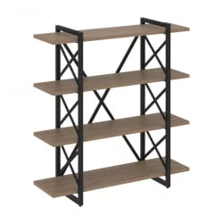 Стеллаж на регулируемых опорах - 4 полки ЛОФТ ВР.Л-МСТ.О-4.8В Металл черный Дуб Аризона / LOFT VR.L-MST.O-4.8V
