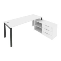 Рабочая станция на П-образном м/к с опорной тумбой правая Метал Сйстем Б.РС-СТС-2.5 Пр Белый/Антрацит / Metal System