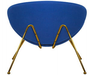 Кресло дизайнерское ДОБРИН ЕМИЛЙ (синяя ткань АФ6, золотое основание) / DOBRIN EMILY AF6,