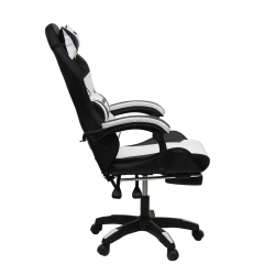 Кресло 908 КИНГКУЕЕН цвет черный/белый с массажем и подсветкой 908-блаcк-вхите-масс / KINGQUEEN 908-black-white-mass
