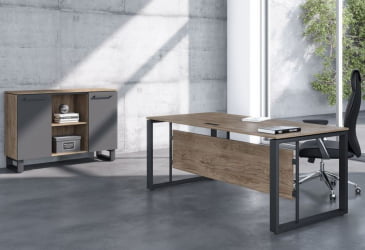 Стол руководителя ЕНИО ЕСТ 169 Кария Пальмира/Антрацит / ENIO EST