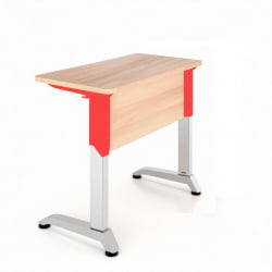 Парта одноместная Де Гласси Н (рост 3-5)  ЛДСП Дуб Сантана/ Металл Серый+Красный