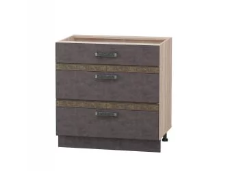 Стол с 3 ящиками (система Хеттич) Бруклин 101.92 Дуб Кронберг/Лагода/Антрацит / Hettich)