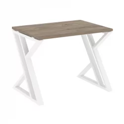 Стол рабочий ЛОФТ ВР.Л-СРЗ-1.7 Металл белый Тиквуд темный / LOFT VR.L-SRZ-1.7