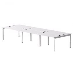 Бенч-система на 6 мест на металлокаркасе, опоры 45 гр Еверпроф ЕВО 254С016 (4140) Белый / Everprof EVO 254S016