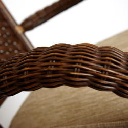 Комплект террасный АНДРЕА (стол кофейный со стеклом + 2 кресла + подушки) ротанг, 64х67х92см / Д60х55, Пекан Вашед (античн. орех) / ANDREA D60х55, Pecan Washed