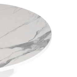 Круглый стол МАНЗАНА ЛДСП/ХПЛ/металл, 80 х 80 х 75 см, Мрамор светлый/белый / MANZANA ЛДСП/HPL/металл,