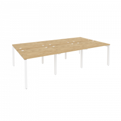 Рабочая станция на П-образном м/к ОНИКС О.МП-Д.РС-6.1.8 Тиквуд Светлый/Белый / ONIX O.MP-D.RS-6.1.8