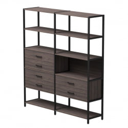 Набор стеллажных систем Еверпроф ЕВО №8 Дуб Пасадена Черный / Everprof EVO