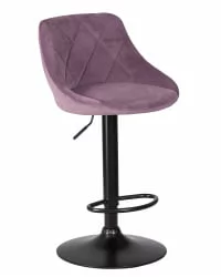 Стул барный ДОБРИН ЛОГАН БЛАCК Пудрово-сиреневый велюр МДЖ9-52 / DOBRIN LOGAN BLACK MJ9-52