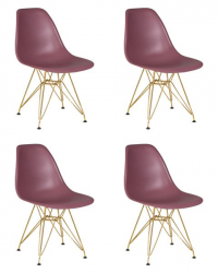 Стул обеденный ДОБРИН ДСР (ножки золотые, цвет пыльная роза (НКС-П-11)) 4 шт / DOBRIN DSR (NX-P-11))