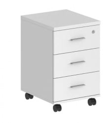 Тумба мобильная с тремя ящиками Сигма СГ.610.ВХ.ВХ Белый / Sigma SG.610.WH.WH