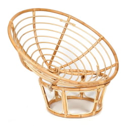 Кресло ПАПАСАН ЕCО/ПАПАСАН ЭКО П115-1/СП СТД /c подушкой, ремешками/ Натурал (натуральный), экошерсть Коричневый, 1811-5 / PAPASAN ECO/ПАПАСАН P115-1/SP STD /c Natural