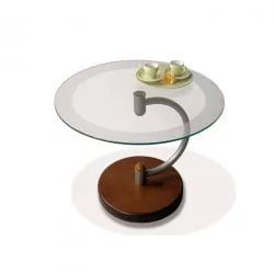 Круглый стол из стекла 13Н Металлик/ средне-кор/ прозрачн