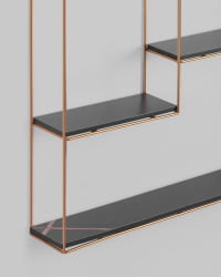 Полка Скуаре золотая Черный мрамор / Square