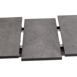 Раздвижной стол МАЛТИДО ЛДСП/ХПЛ/металл, 130 х 75+30 х 75 см, Гранит темный/черный / MALTIDO ЛДСП/HPL/металл,