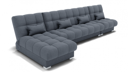 Диван Фиеста-3 угол левый/правый (ЗР) Цвет фасада: Серый; Тип: Левый/правый; Материал фасада: Металл/Велюр