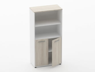 Шкаф 3 широкий 2 полки открытые, 2 полки закрытые Дека 10.16.111 Дуб Сантана светлый/Белый / Deka